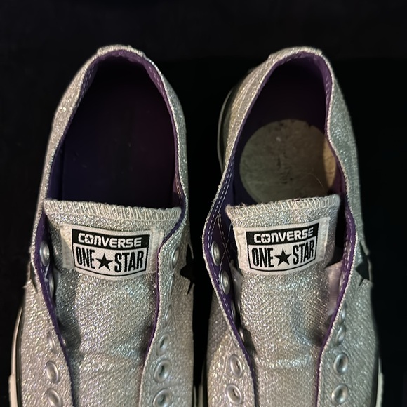 Converse Womens All Star Chuck Taylor Madison Low Size 9 Silver Sparkly Sneakers - Picture 6 of 10